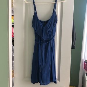Blue ruffle dress medium